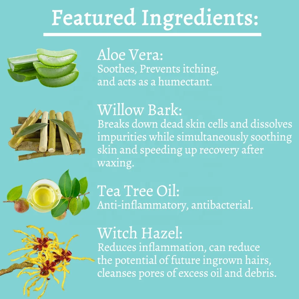 Private Label Tea Tree Pre Wax Cleanser Pre Waxing Treatment With Soothing Green Tea & Calendula Plant Extracts