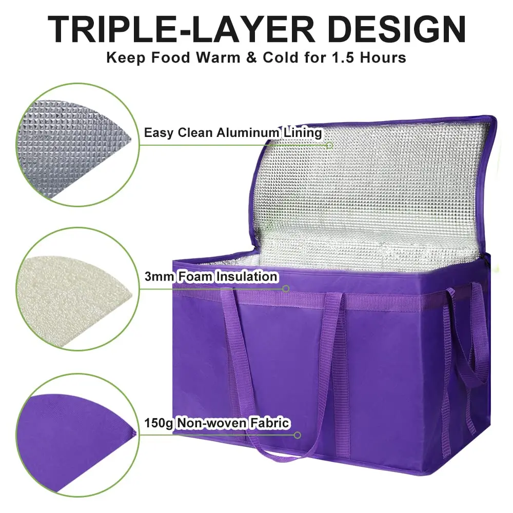 35l heavy commercial duty small thermo disposable large insulated hot and cool frozen food panda delivery bag for food delivery