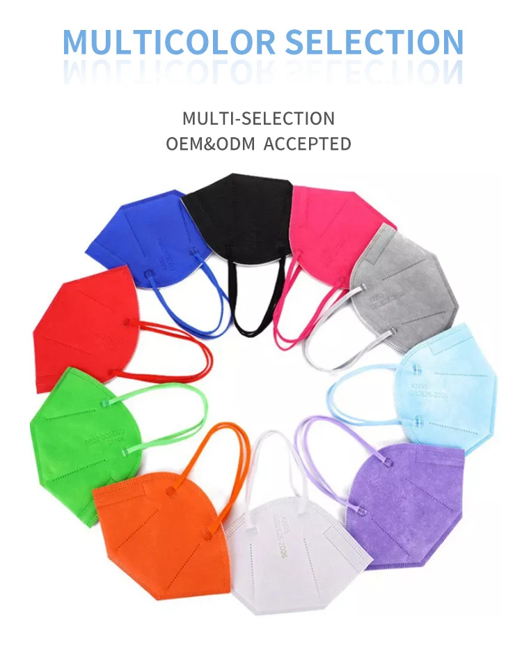 China white list factory EN149 Ffp2 Mouth Protective  Colored Dust cubrebocas  kn95 mask layers