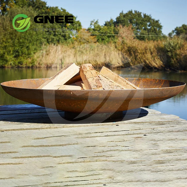 Metal Bbq Corten Steel Hemisphere Fire Pit Large Rusted Iron Fire Pit Half Bowl Corten Steel Firepit Bowl
