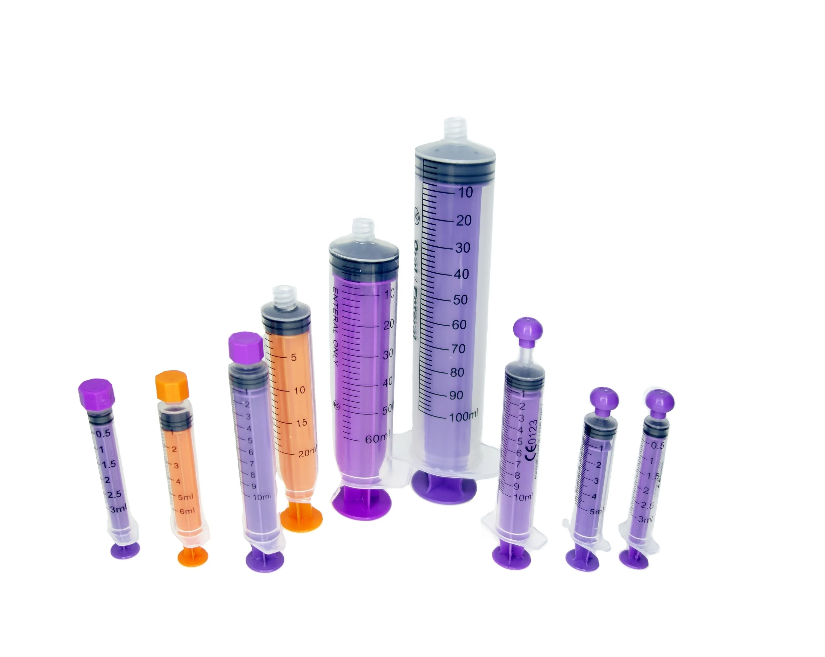 60ml 100ml disposable luer slip/lock  feeding syringe with catheter tip