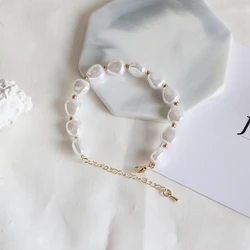 JUHU Man-Made Pearl Acrylic Bracelet For Women Simple Wedding Jewelry
