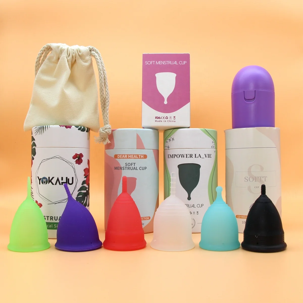 ECO friendly organic silicone copa best menstrual cup medical grade silicone period cup with sterilizer