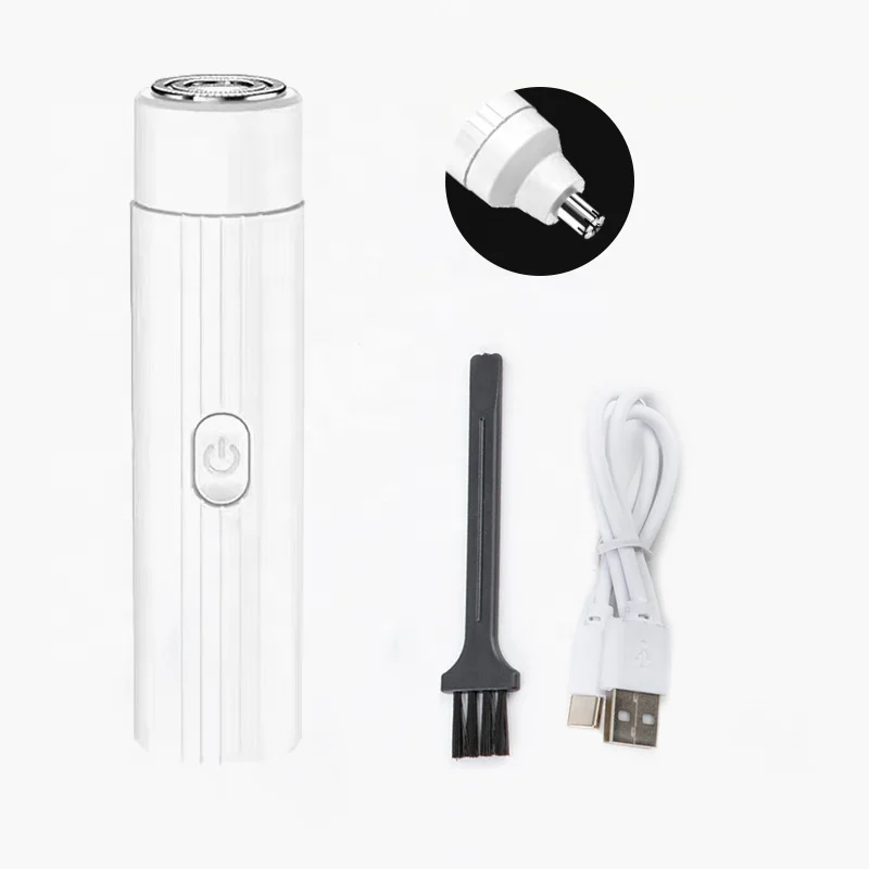 Wholesales Professional Painless Nose Clippers Ear Facial Eyebrow Nose Hair Trimmer Black Box Logo Power Battery Outdoor Sales