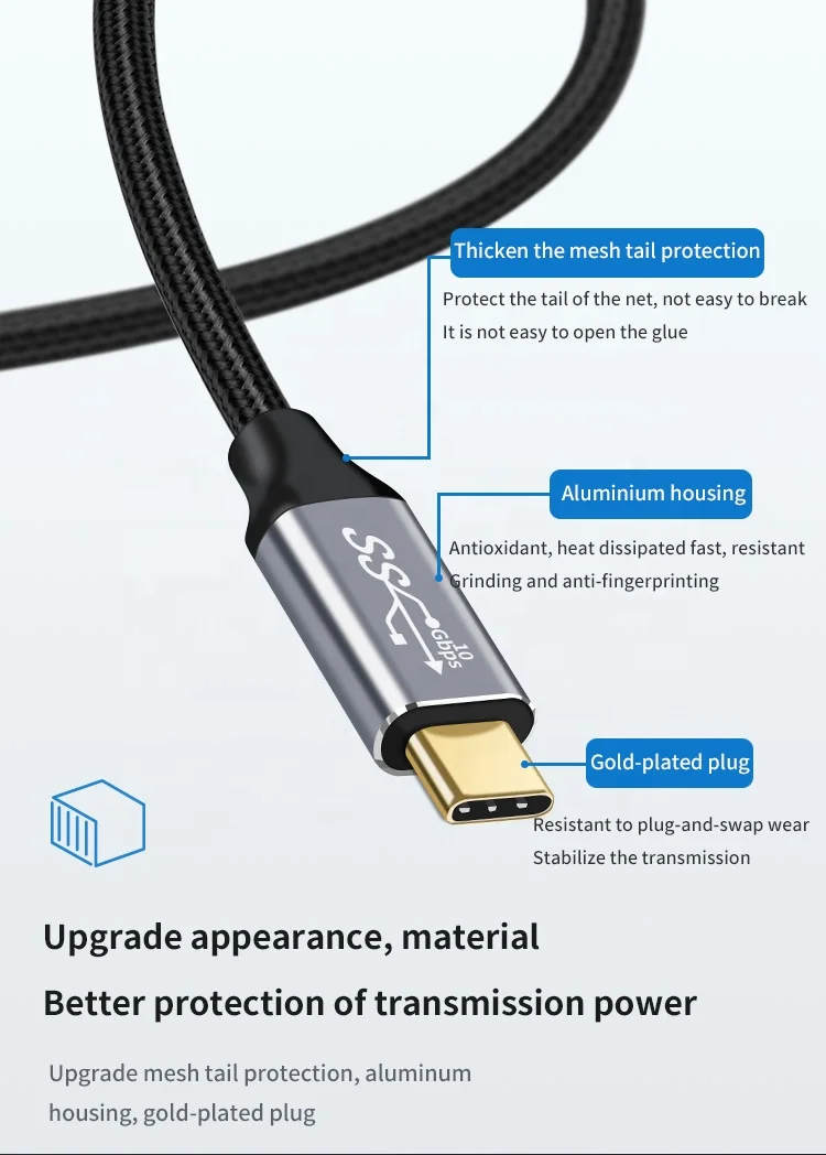 2m 3m VR cable link Right Angle Elbow Usb Type C data transfer Cable 3A 60W 5Gbps