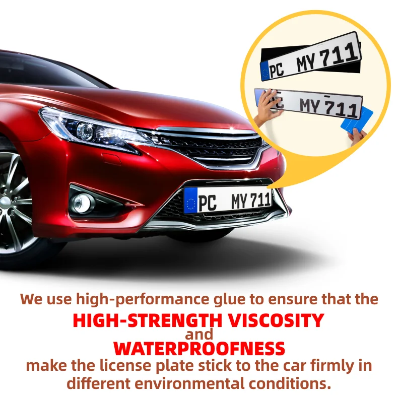 whole sale Number plate sticky pads car license plate holder with hook and loop