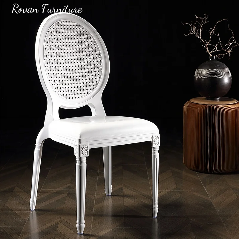 Round back resin hollow design pp  wedding plastic chair outdoor louis mesh white used princess bella chair