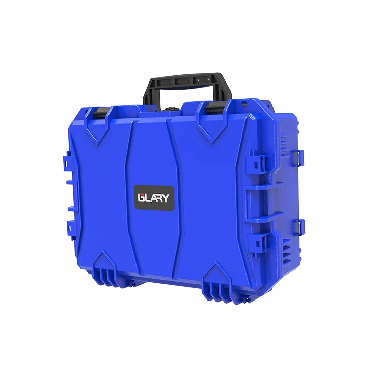 GLARY rugged plastic tool case with handle waterproof tool case organizer box stackable hard rolling travel case for tools