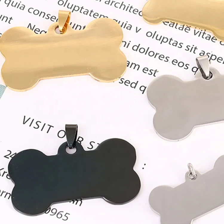 Sohpety Metal Sublimation Necklaces Collar Name Id Pet Military Custom Logo Stainless Steel Blank Dog Tags