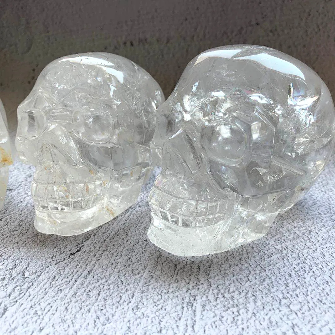 Hot Sale Reiki Gemstones Natural Clear Quartz Skulls Crystals Healing Stones For Decoration