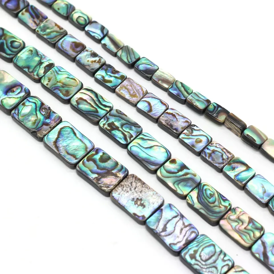 Natural Abalone Shell Rectangle Elegant Mother of Pearl DIY Jewelry Making Exquisite Beads for Necklaces & Bracelets