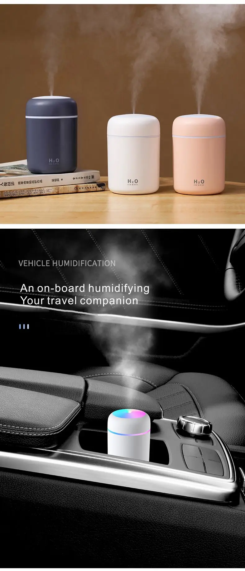 2022 New Product Room Humidifiers USB Rechargeable Air Purifier Humidifier Mute Personal Humidifier