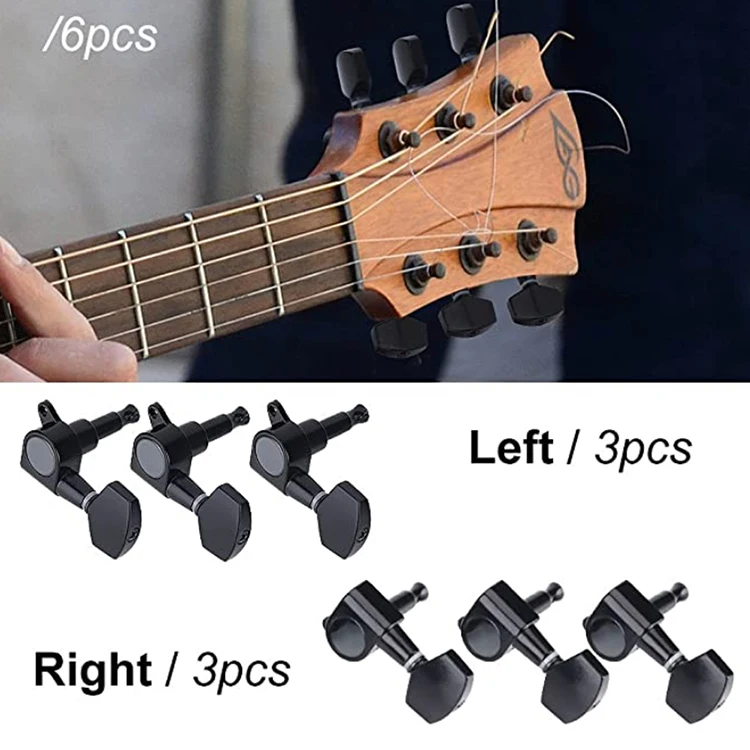 3R3L Sealed Keys Guitar Tuning Pegs for LP Style Electric Guitar or Acoustic Guitar, Big Button