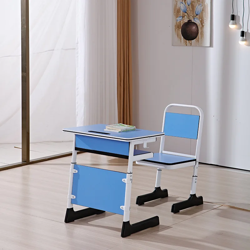 Wholesale Metal Furniture Kindergarten Learning Desk Chair Set for Classroom Bedroom Use Featuring Lifting Plate Reading Writing