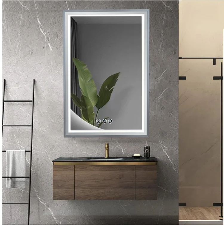 Factory Direct Wall Touch Screen Anti Fog LED Lights Smart make up Bathroom Mirror With Lights