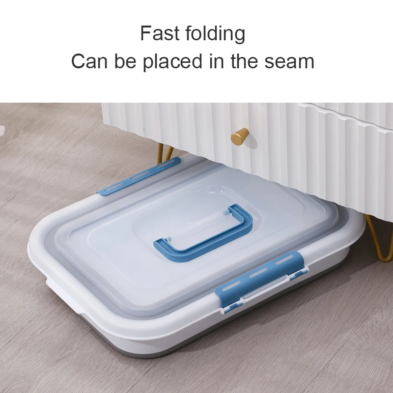 Household portable collapsible multi-function home tissue container with lid plastic box for storing sundries