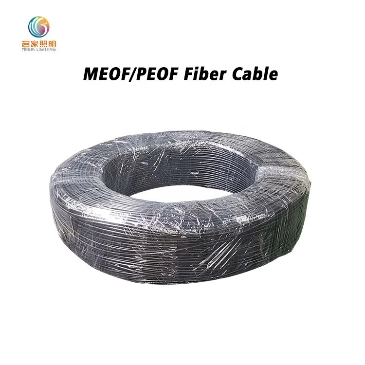 4pcs of 0.75mm fiber strands inside black PVC sheath multi-string end glow fiber optic light cable