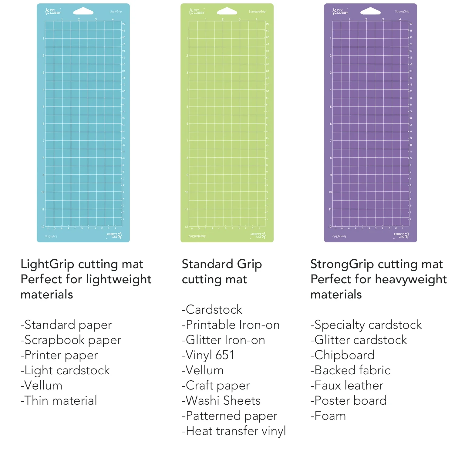 Diylobby Cutting Mat for Cricut Joy 4.5 X12 inch 3pack Variety Grip Sticky Cutting Mat