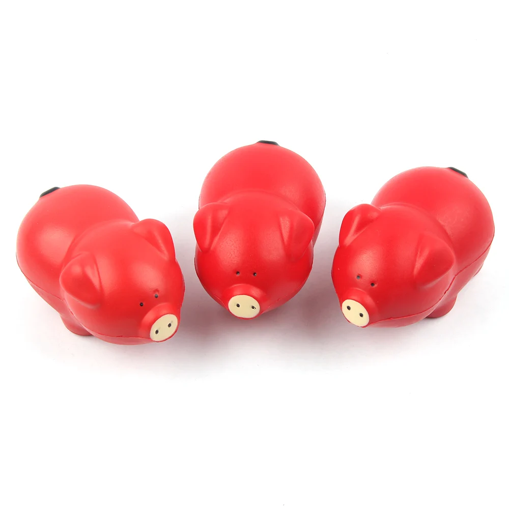 PU foam custom logo cute animal pig shape stress ball for promotion