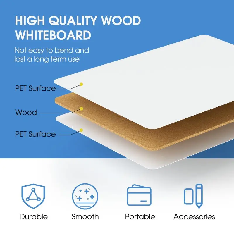 Small White Board 2 Pack Dry Erase Boards Double Sided Portable White Boards for Students