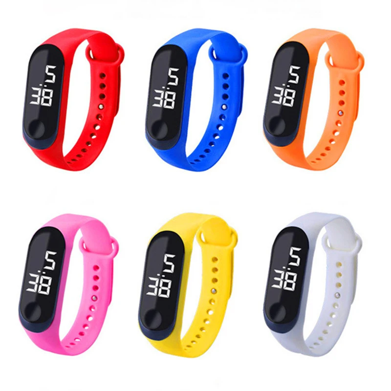 Unisex 50M Waterproof for Swimming Wholesale Touch Custom Soft Comfortable LED Silicone Digital Watch for Boys and Girls