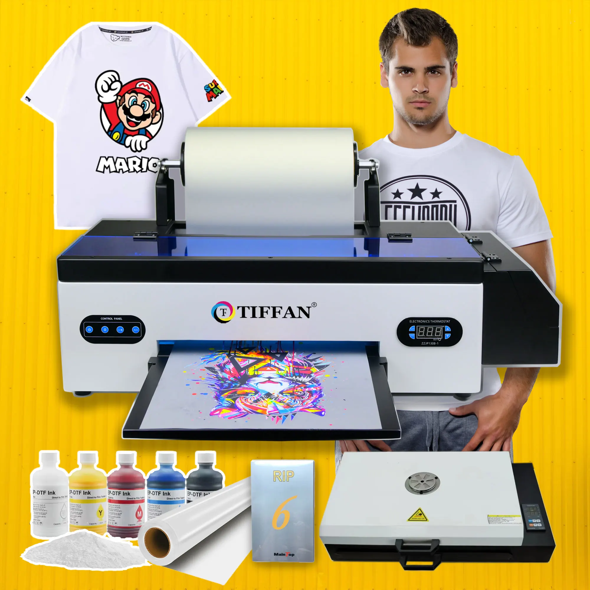 six-color 30 cm tee shirt dual head dtf printer 30cm a3 dtf a4 printer t-shirt printer machine for t-shirt