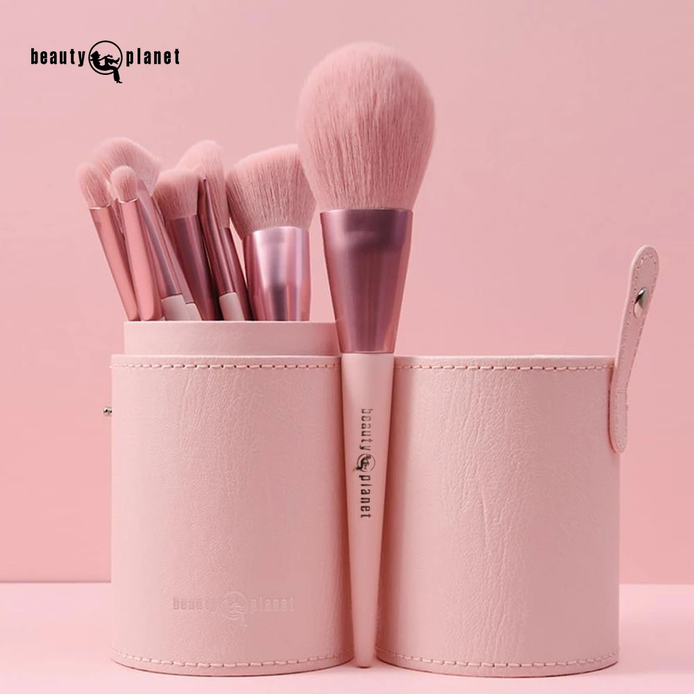 Beauty Planet Pink Makeup Brushes Set Custom 12 Piece Eyeshadow Professional Vegan Wholesale Pink Makeup Brushes Set With Case