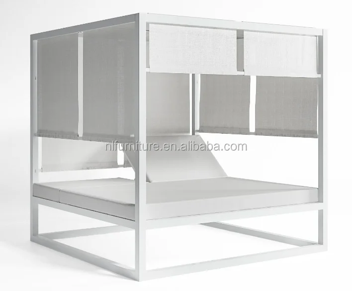 
Aluminium Swimming Pool Daybed Outdoor Sun Bed Lounger Canopy Bed 