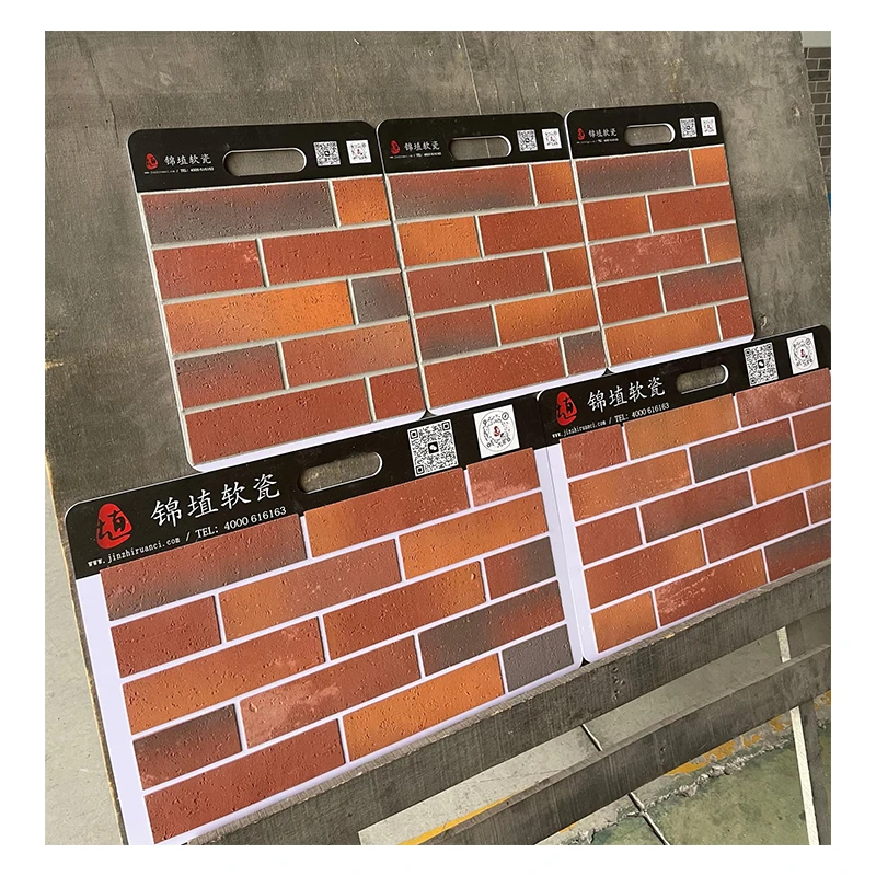 Classic red mcm stone brick  for exterior wall  facade cladding  thin anti-crack ligthtweight facing flexible tiles