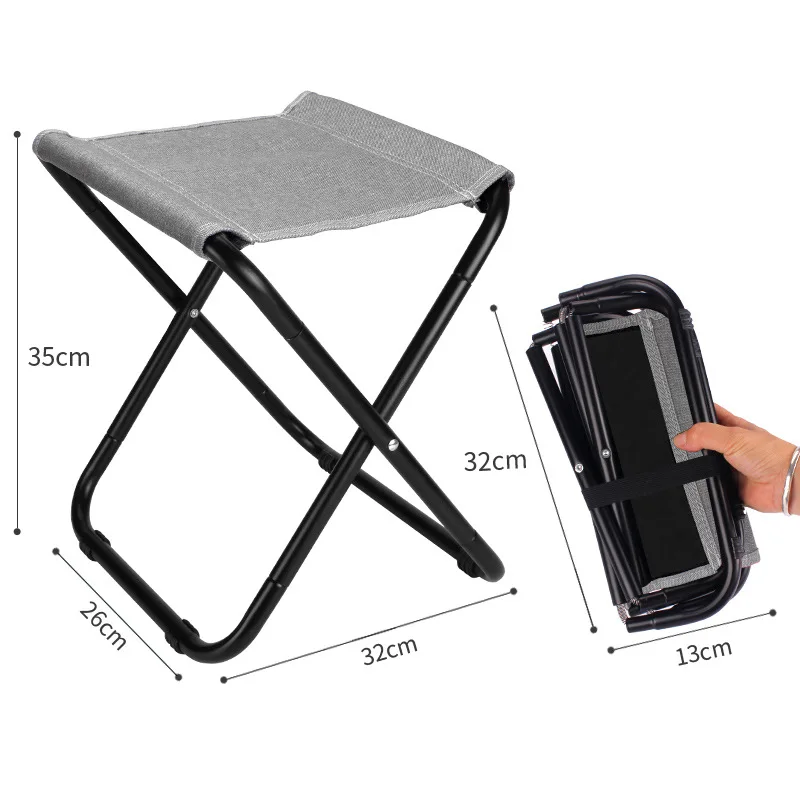 Складной стул для пляжа, путешествий, кемпинга, портативный складной стул из нержавеющей стали и алюминия для рыбалки для взрослых