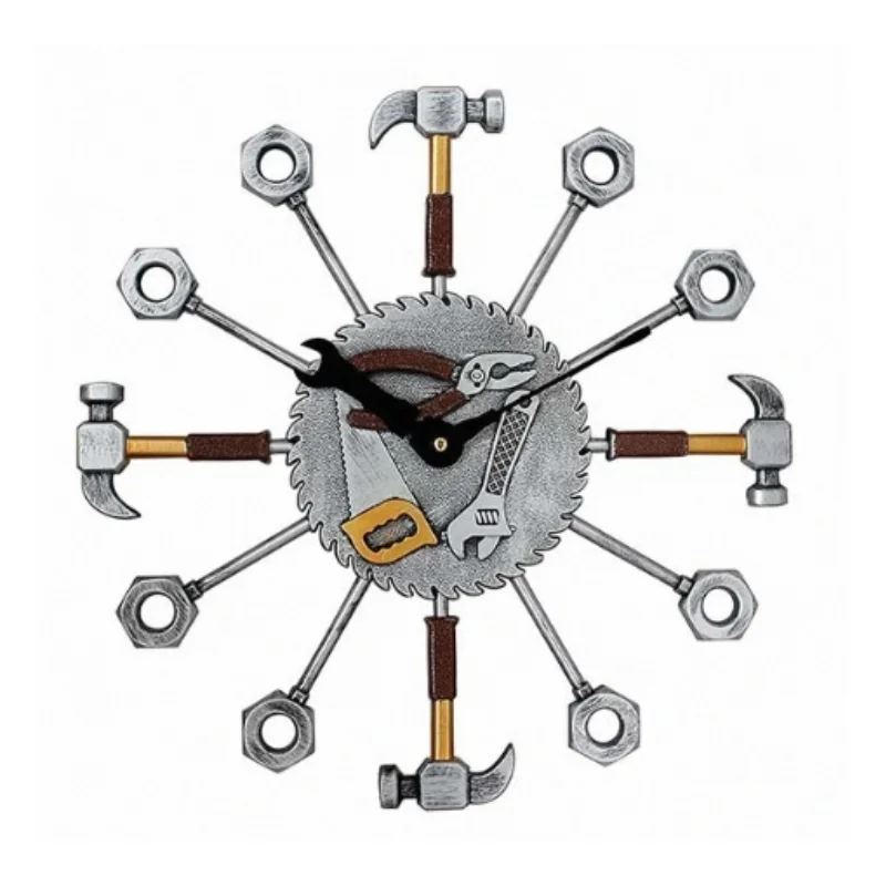 New Creative Modern Design Wrench Shape Personalized Decorative Wall Clock Large Wall Clock