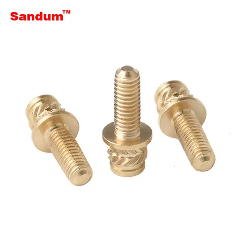 Straight Knurled Molded-In Threaded Insert With Slot For Plastics