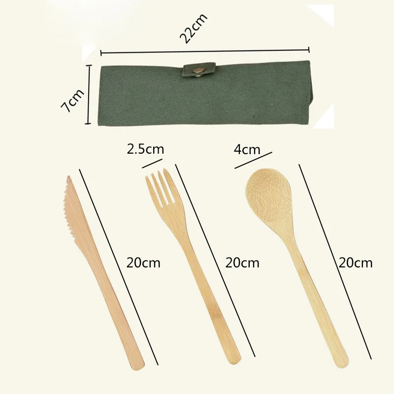 
Reusable natural and eco-friendly 7 pcs Caring Planet Bamboo Cutlery set to-go flatware set with portable case 