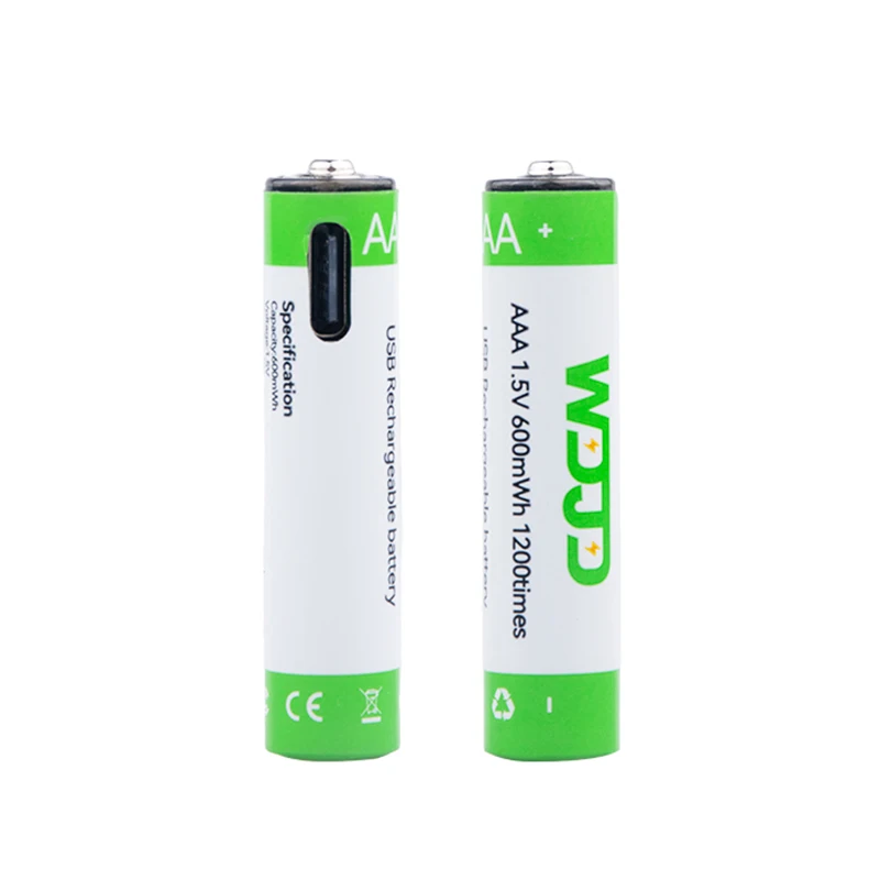 Hot Selling  1.5V AAA 600mWh Rechargeable Lithium Ion Type C Batteries for Remote Control