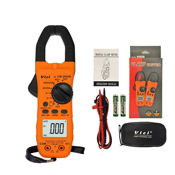 3 1/2 Digits Digital AC 800A AC 600V DC 600V Clamp Meter Universal Measurement Device CM-2000B
