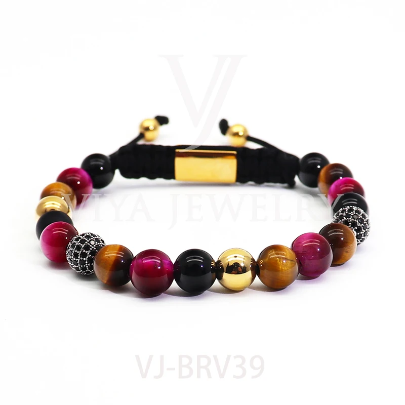 DIY Natural Stone Beads Bracelet Customized Macrame Bracelets For Gift Idea