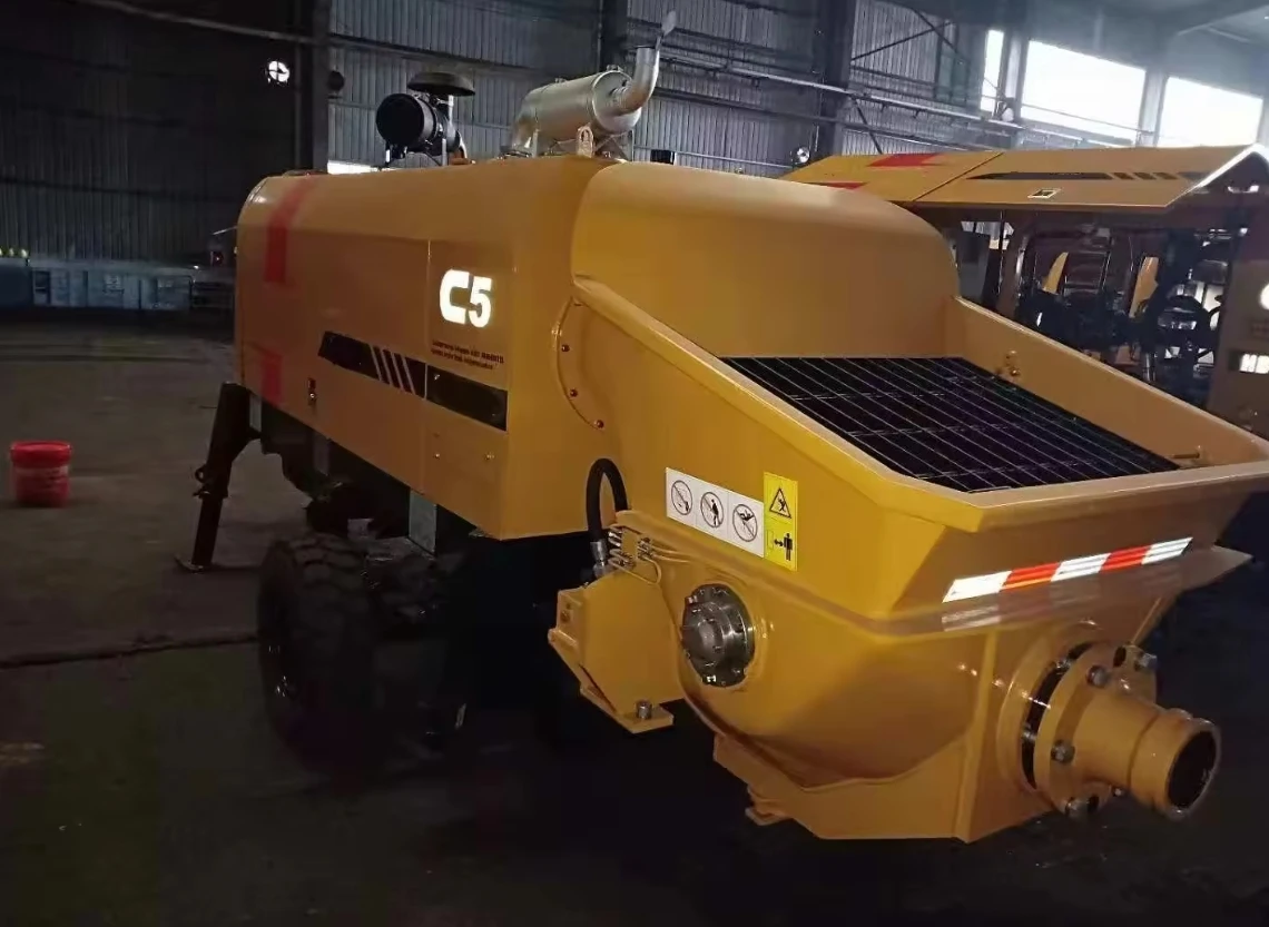 Factory price Concrete Machinery trailer mounted concrete pump HBT12020C-5S hot selling