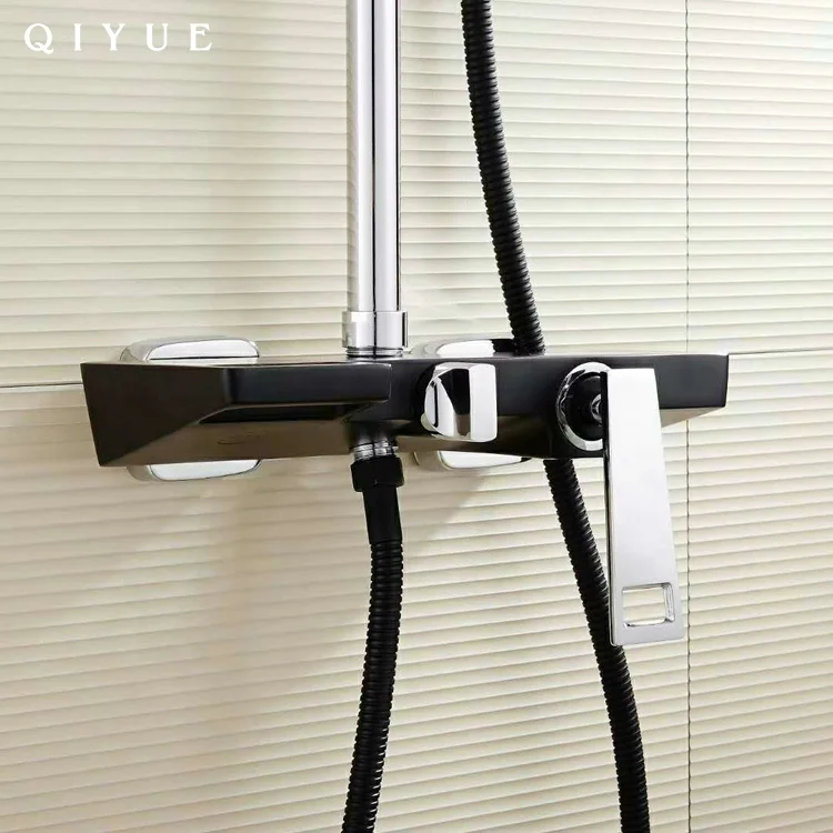 China bathroom hot and cold conceal italian shower mixer, black painted retro shower