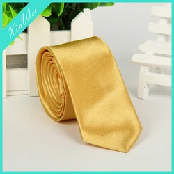 Fashionable Leisure Brand Plain Tie Colourful Soild Colour Slim Narrow Necktie