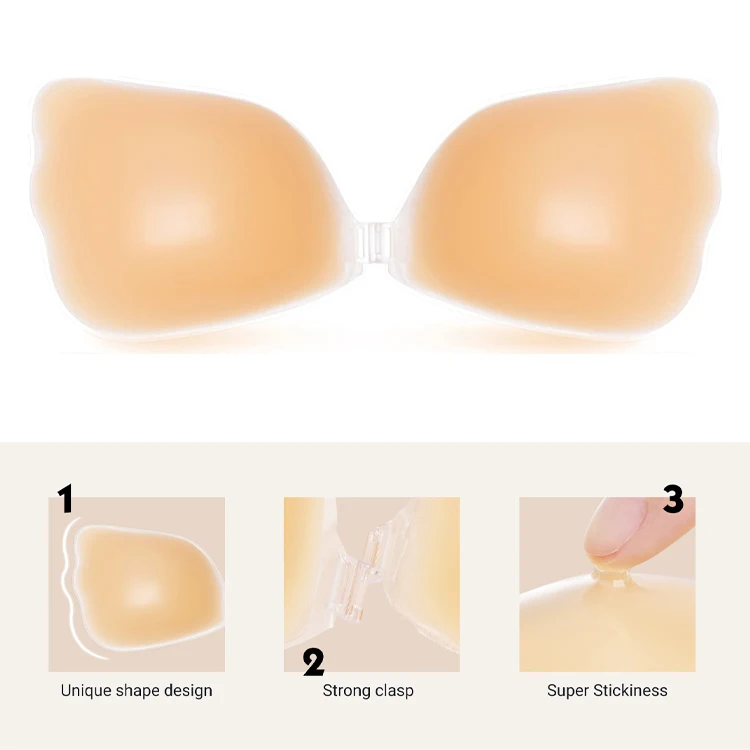 Push up hot sell popular anti-bacterial sustainable gather beautiful cleavage seamless front buckle silicone bra