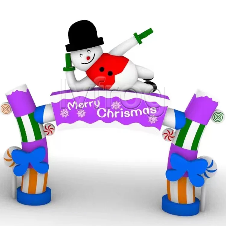High Quality Blow Up Giant Christmas Santa Arch Outdoor Decorations Inflatable Christmas Arch