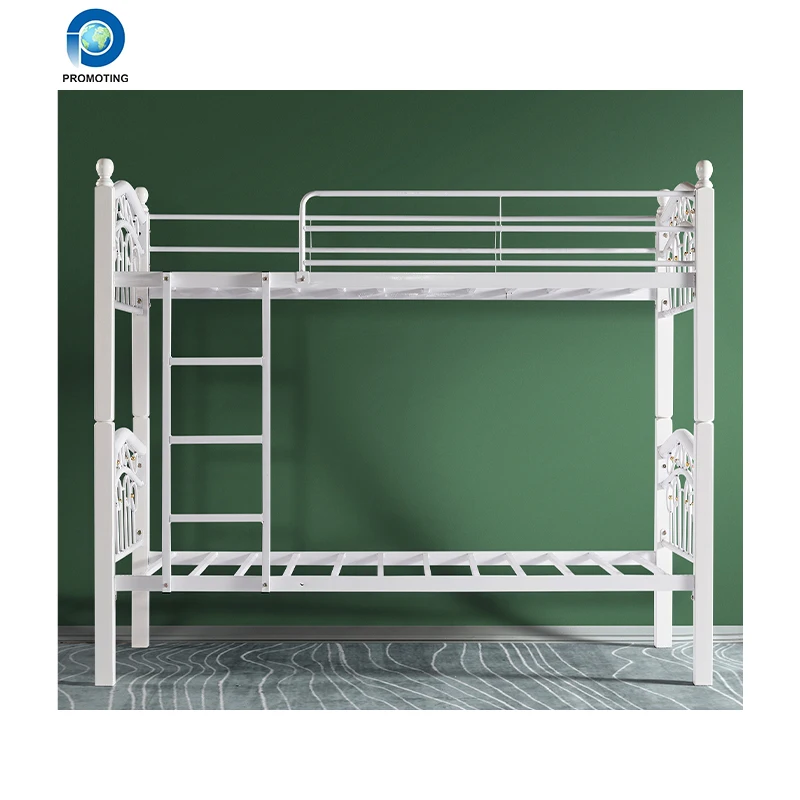 New Design Popular America Style Twin Double Decker Metal Frame Dormitory Beds Black Bunk Bed