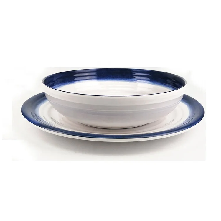 Оптовая цена, дешевая пластиковая круглая меламиновая тарелка с принтом логотипа на заказ для ресторана