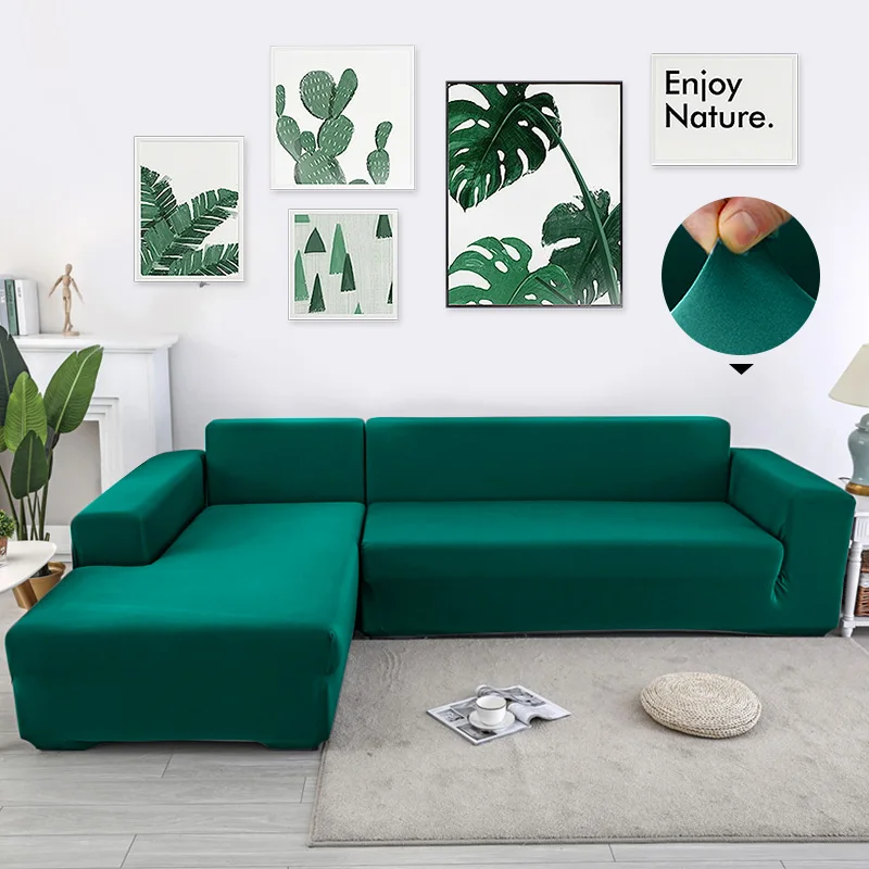 Эластичный Универсальный однотонный чехол для дивана, домашнее украшение, защитный эластичный чехол для дивана, оптовая продажа, секционный чехол для дивана