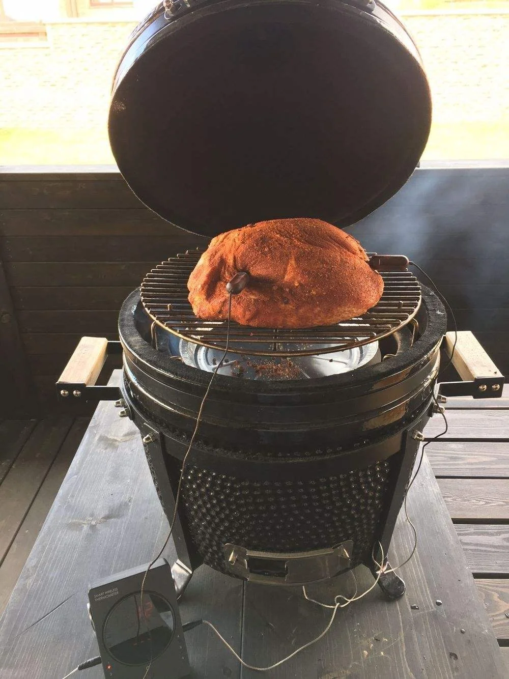 15 Inches China Manufacturer Portable Clay Kamado Oven Japanese Porcelain Charcoal Barbecue Bbq Ceramic Green Egg Komado Grill