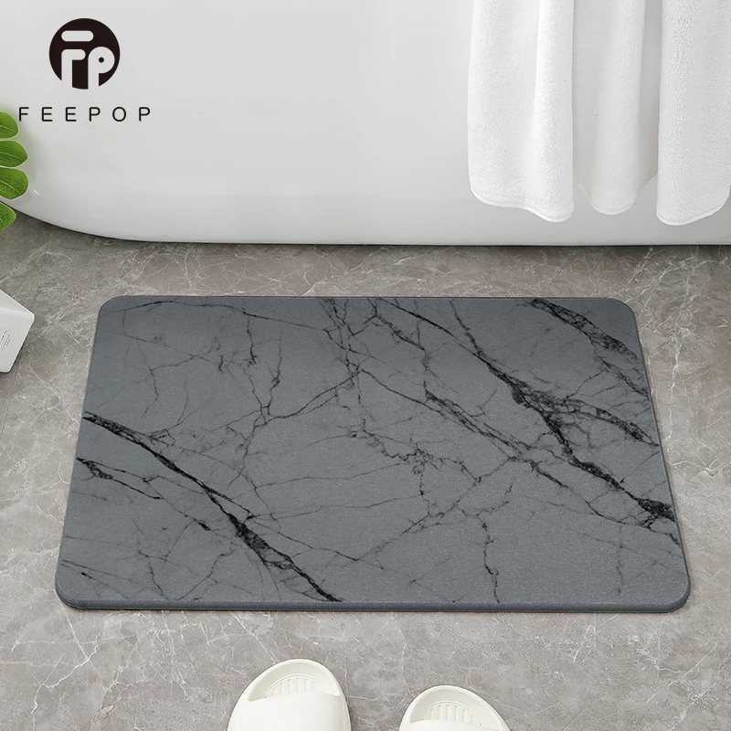 Wholesale Absorbent Non Slip Diatomaceous Earth Stone Bath Mat Marble For Bathroom Mat