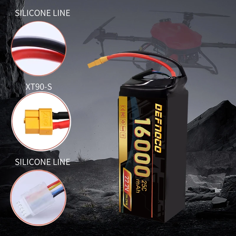Батарейка для дрона UAV 16000 мАч 22000 6S 22 2 В RC Lipo батарея мультироторного сельскохозяйственного спрей гексакоптер октокоптер