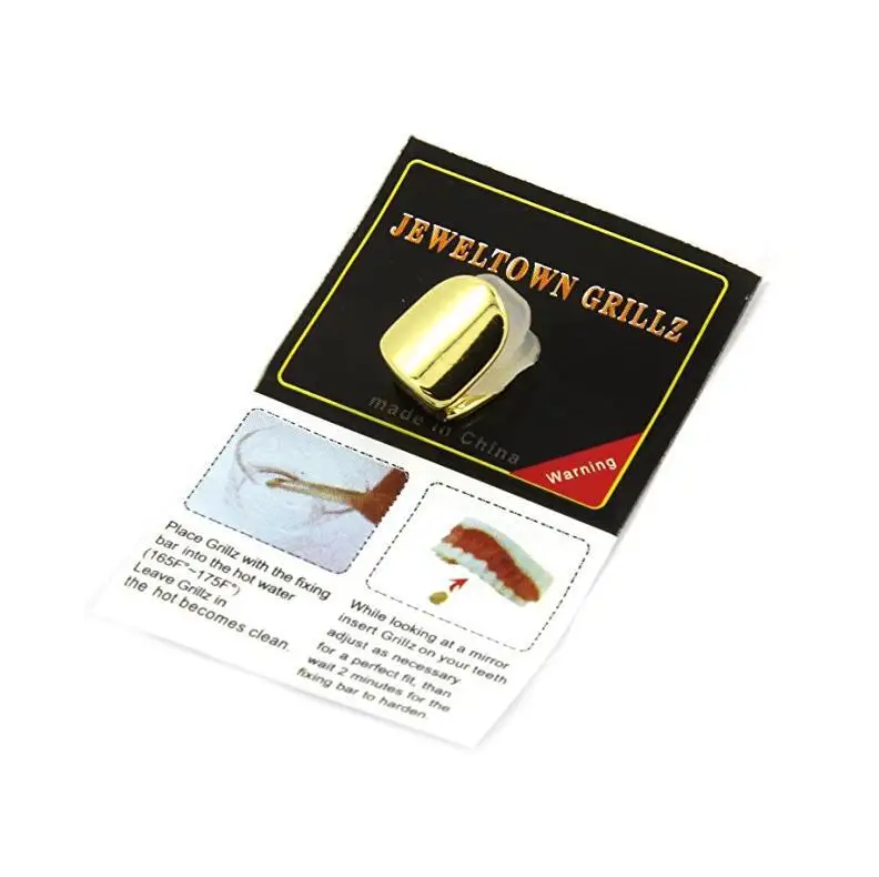  Hot sale Open Face Grillz Single Gold Plated Hip Hop
