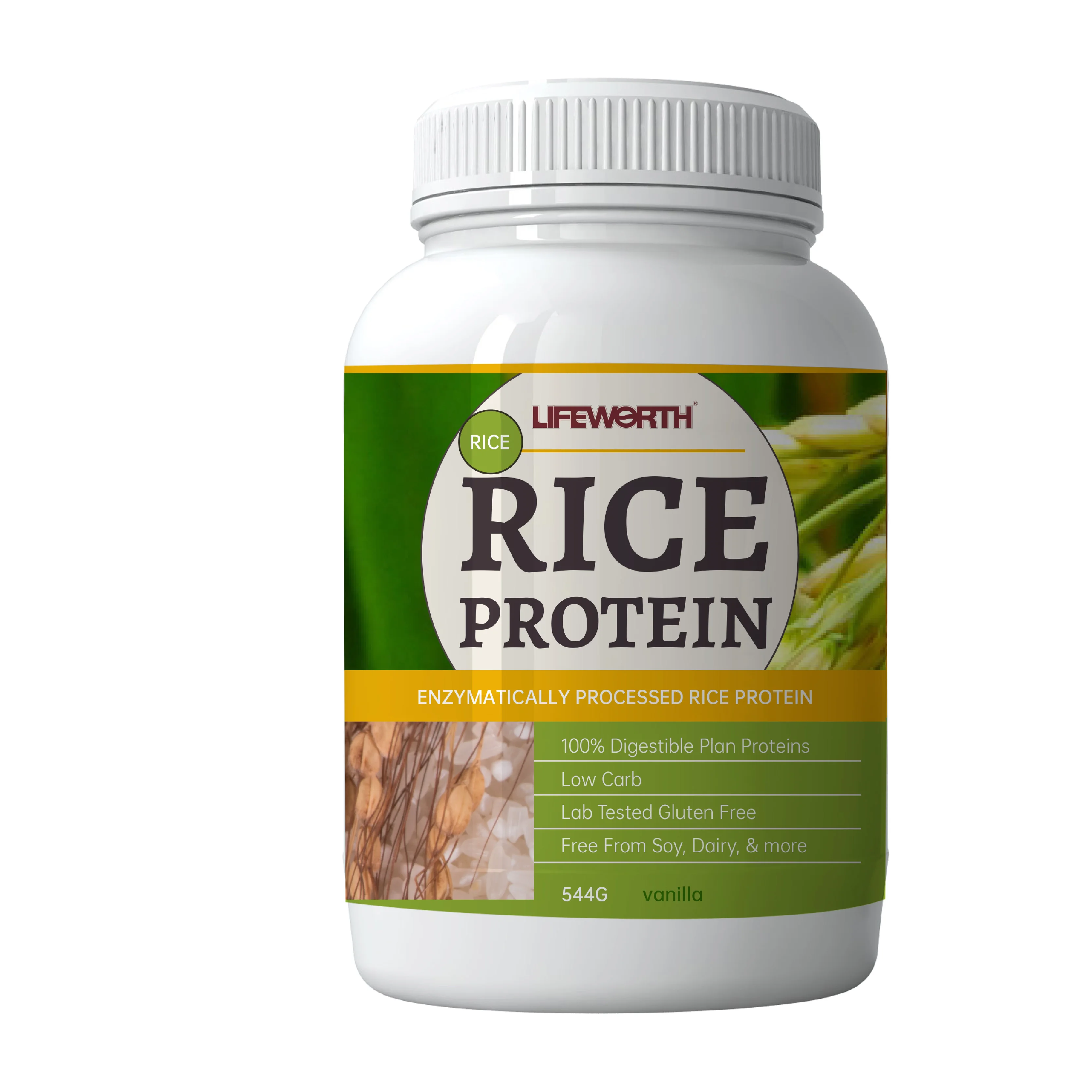 lifeworth healthcare conventional hydrolyzed rice protein powder pre workout sport nutrition