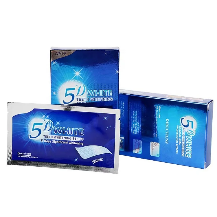 Wholesale Super effect 5D gel teeth whitening strips with peroxide dental tooth whitening whitener strips
